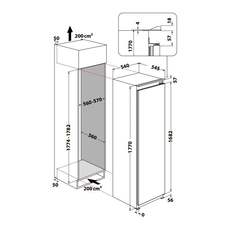 Hotpoint 177cm Integrated In Column Frost Free Freezer HTSD18F013H1 Hotpoint 177cm Integrated In Column Frost Free Freezer HTSD18F013H1