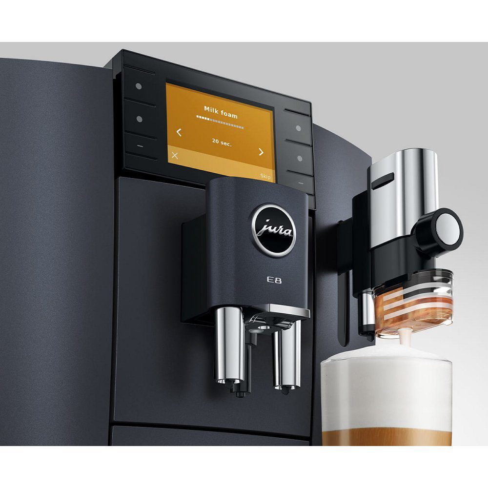 Jura E8 Cosmic Black Freestanding Fully Automatic Coffee Machine 15749 - Black Jura E8 Cosmic Black Freestanding Fully Automatic Coffee Machine 15749 - Black