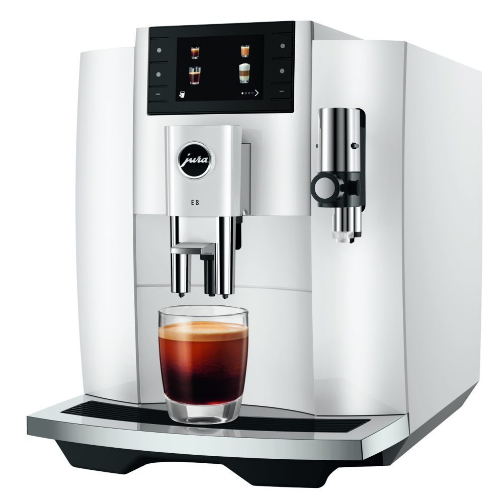 Jura E8 Piano White Freestanding Fully Automatic Coffee Machine 15662 - White