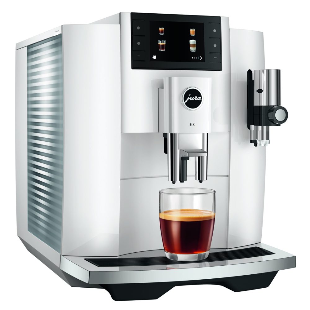 Jura E8 Piano White Freestanding Fully Automatic Coffee Machine 15662 - White Jura E8 Piano White Freestanding Fully Automatic Coffee Machine 15662 - White