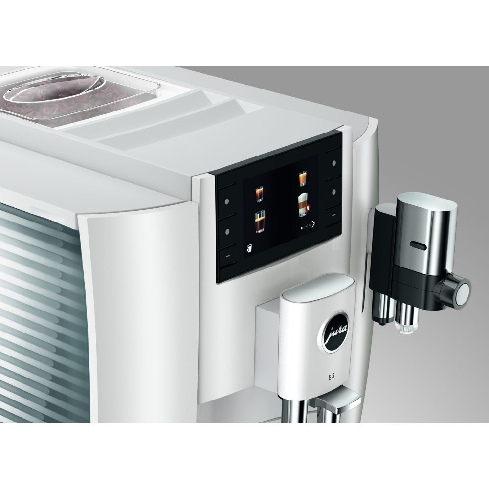 Jura E8 Piano White Freestanding Fully Automatic Coffee Machine 15662 - White Jura E8 Piano White Freestanding Fully Automatic Coffee Machine 15662 - White