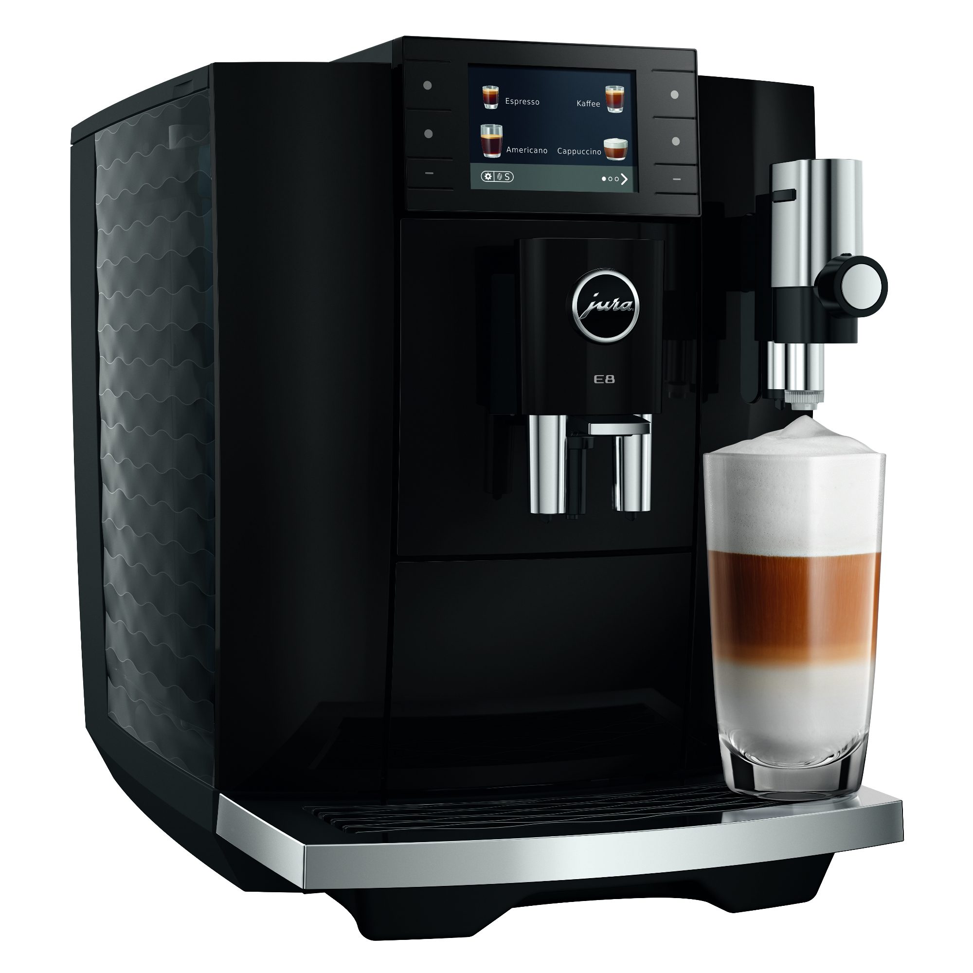 Jura E8 Piano Black Freestanding Fully Automatic Coffee Machine 15661 - Black Jura E8 Piano Black Freestanding Fully Automatic Coffee Machine 15661 - Black