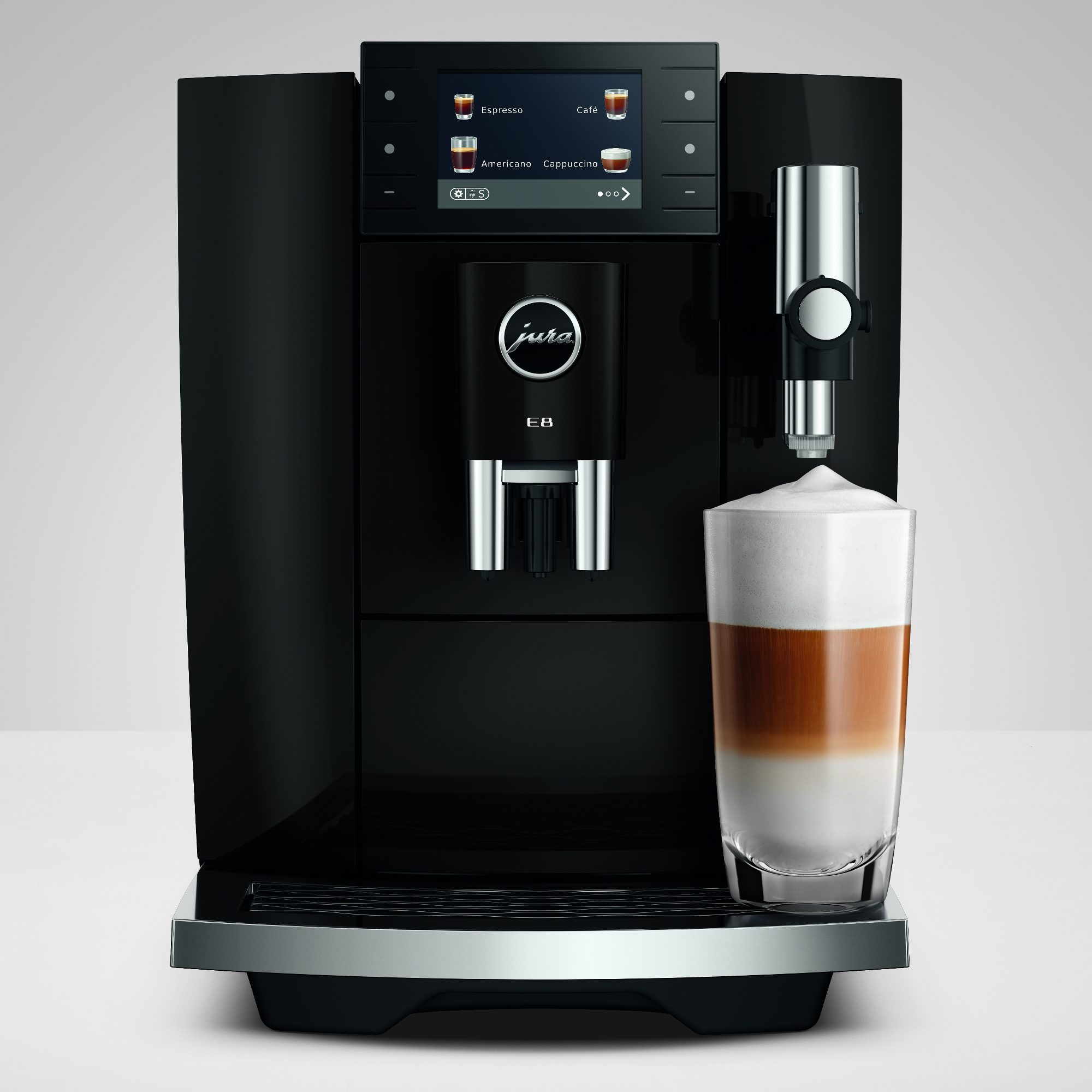 Jura E8 Piano Black Freestanding Fully Automatic Coffee Machine 15661 - Black Jura E8 Piano Black Freestanding Fully Automatic Coffee Machine 15661 - Black