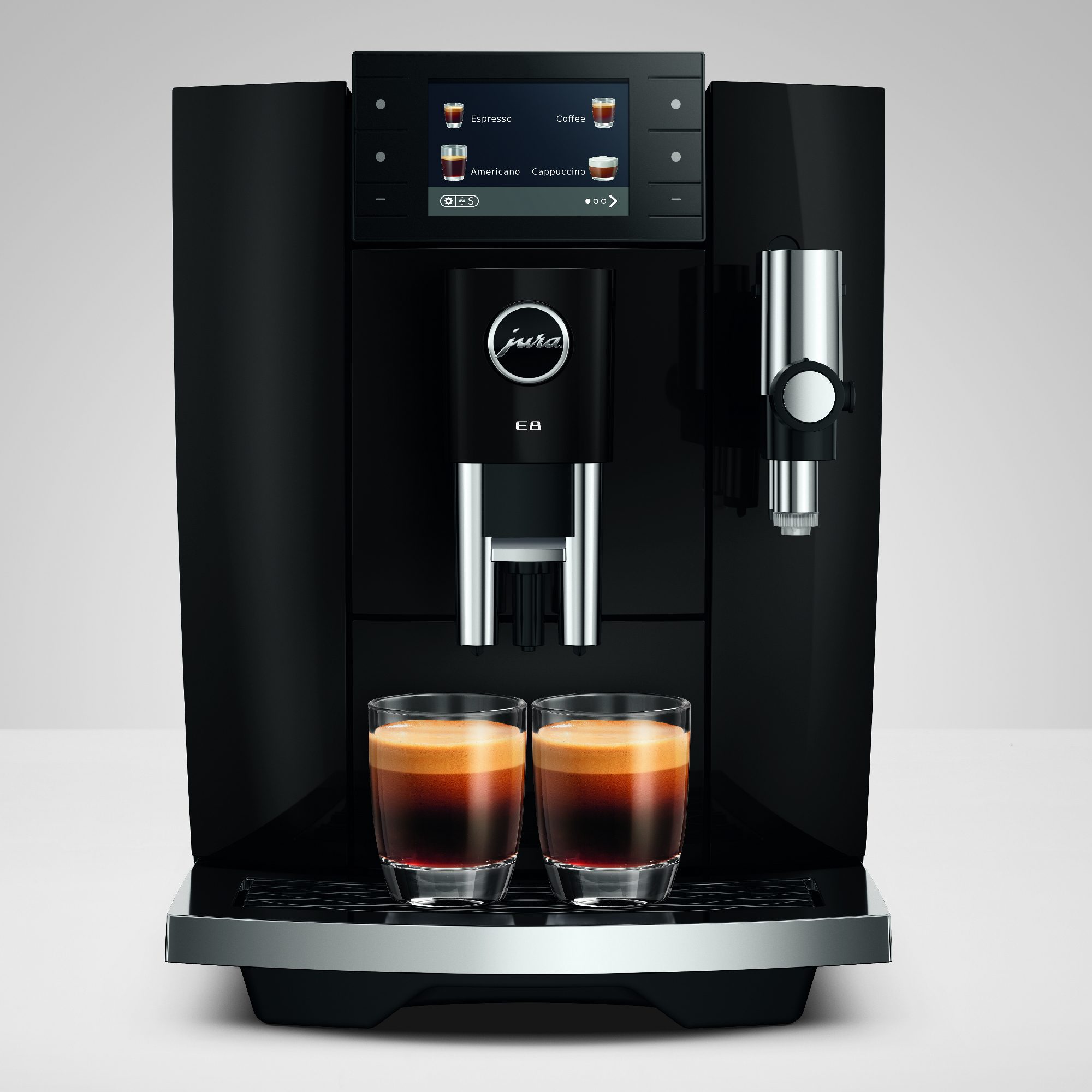 Jura E8 Piano Black Freestanding Fully Automatic Coffee Machine 15661 - Black Jura E8 Piano Black Freestanding Fully Automatic Coffee Machine 15661 - Black