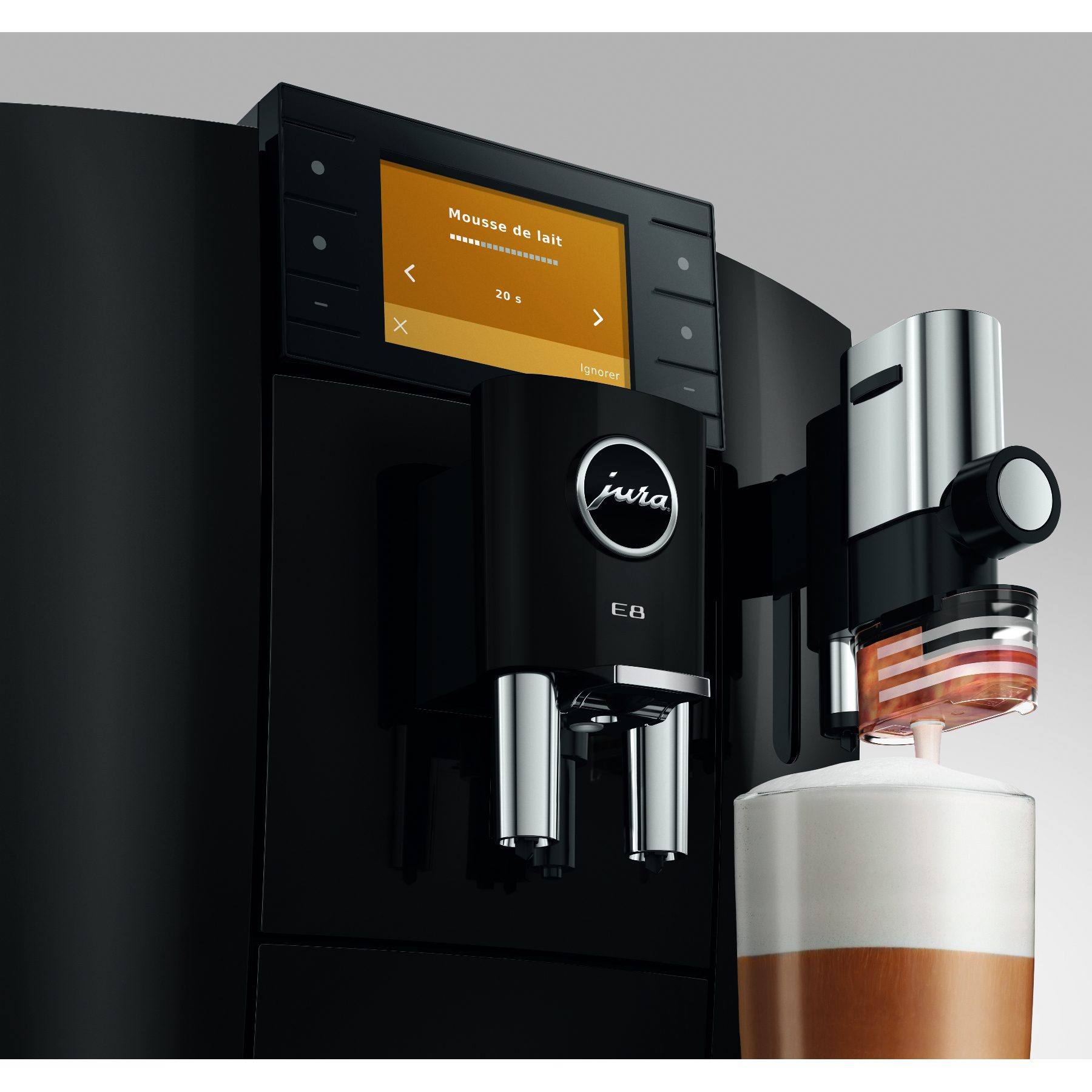 Jura E8 Piano Black Freestanding Fully Automatic Coffee Machine 15661 - Black Jura E8 Piano Black Freestanding Fully Automatic Coffee Machine 15661 - Black