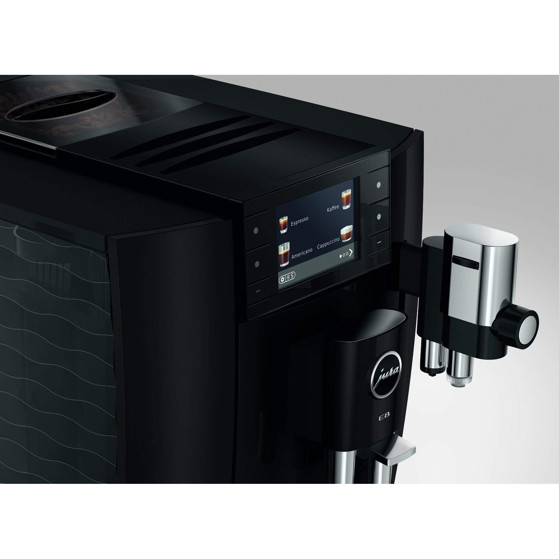 Jura E8 Piano Black Freestanding Fully Automatic Coffee Machine 15661 - Black Jura E8 Piano Black Freestanding Fully Automatic Coffee Machine 15661 - Black