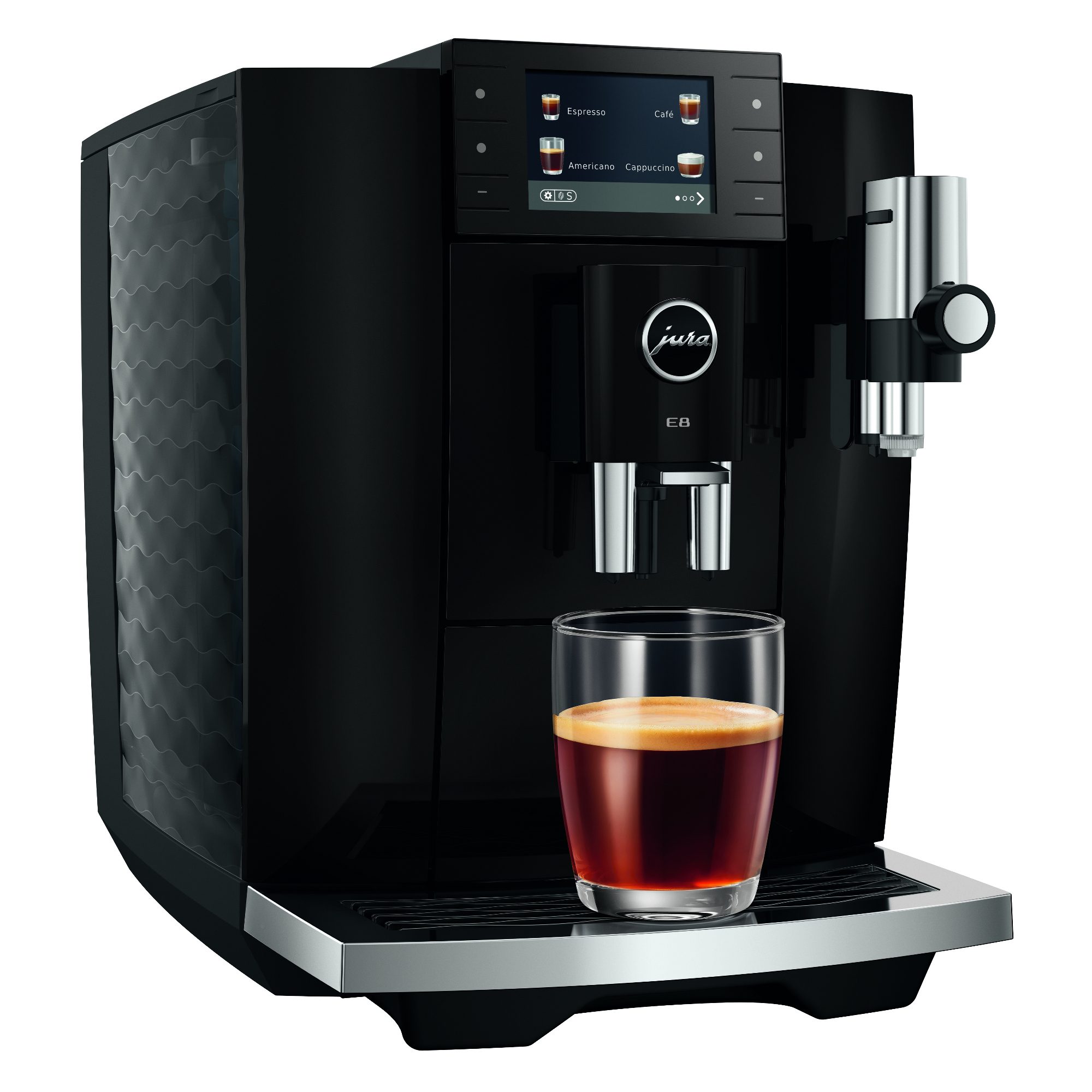 Jura E8 Piano Black Freestanding Fully Automatic Coffee Machine 15661 - Black Jura E8 Piano Black Freestanding Fully Automatic Coffee Machine 15661 - Black