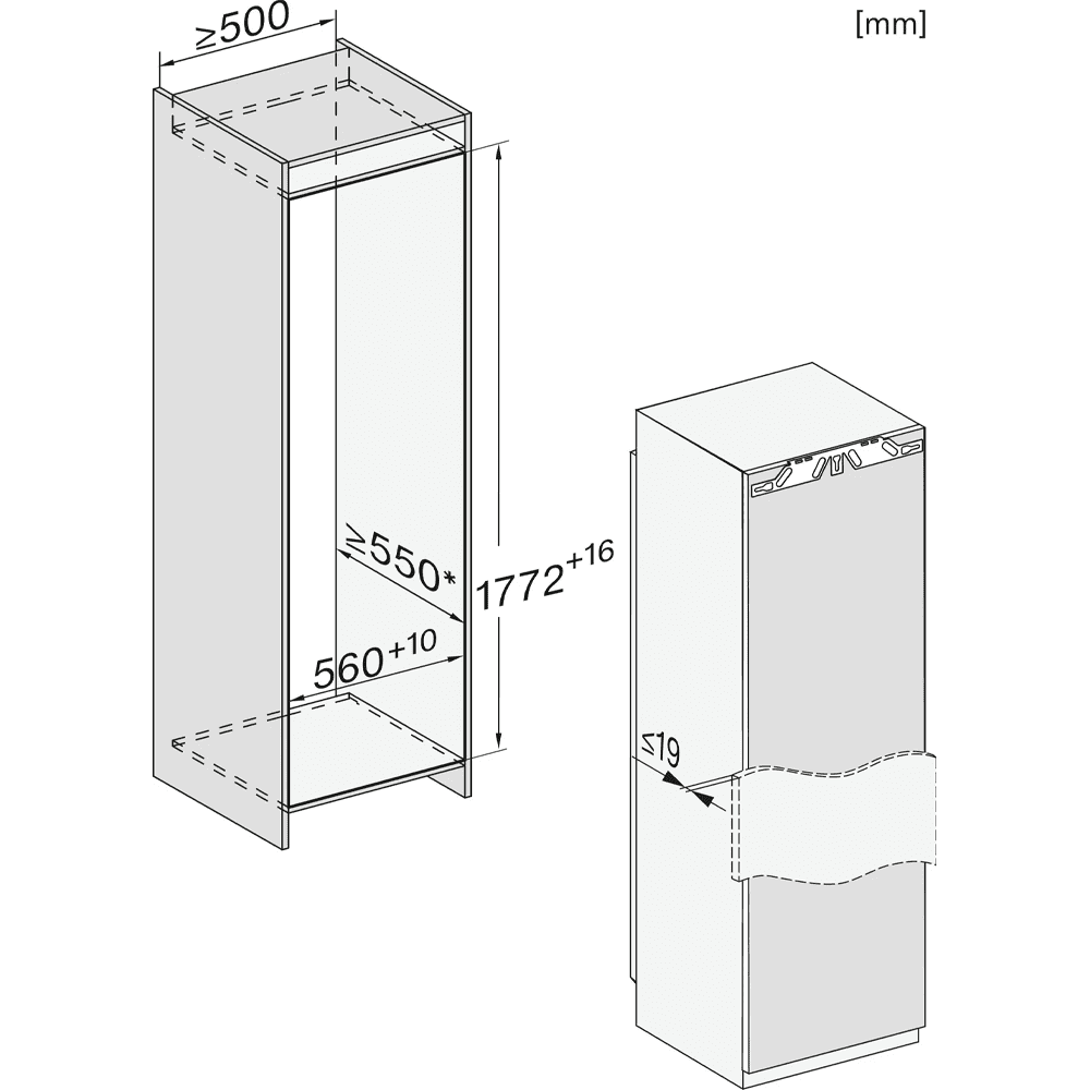 Miele 177cm Integrated In Column Larder Fridge K7767D Miele 177cm Integrated In Column Larder Fridge K7767D