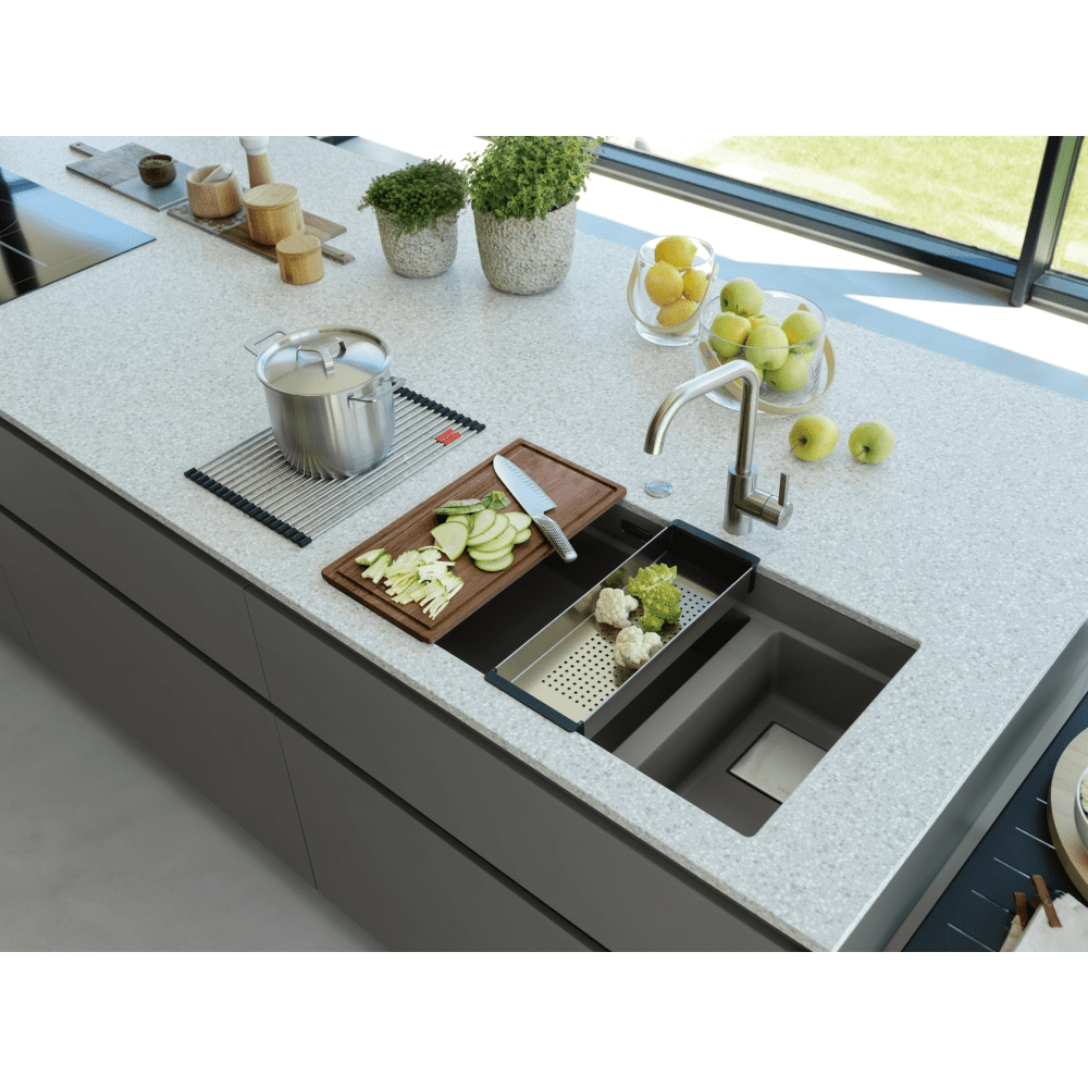 Franke Kubus Fragranite 1.5 Bowl Undermount Sink 125.0633.287 - Stone Grey Franke Kubus Fragranite 1.5 Bowl Undermount Sink 125.0633.287 - Stone Grey