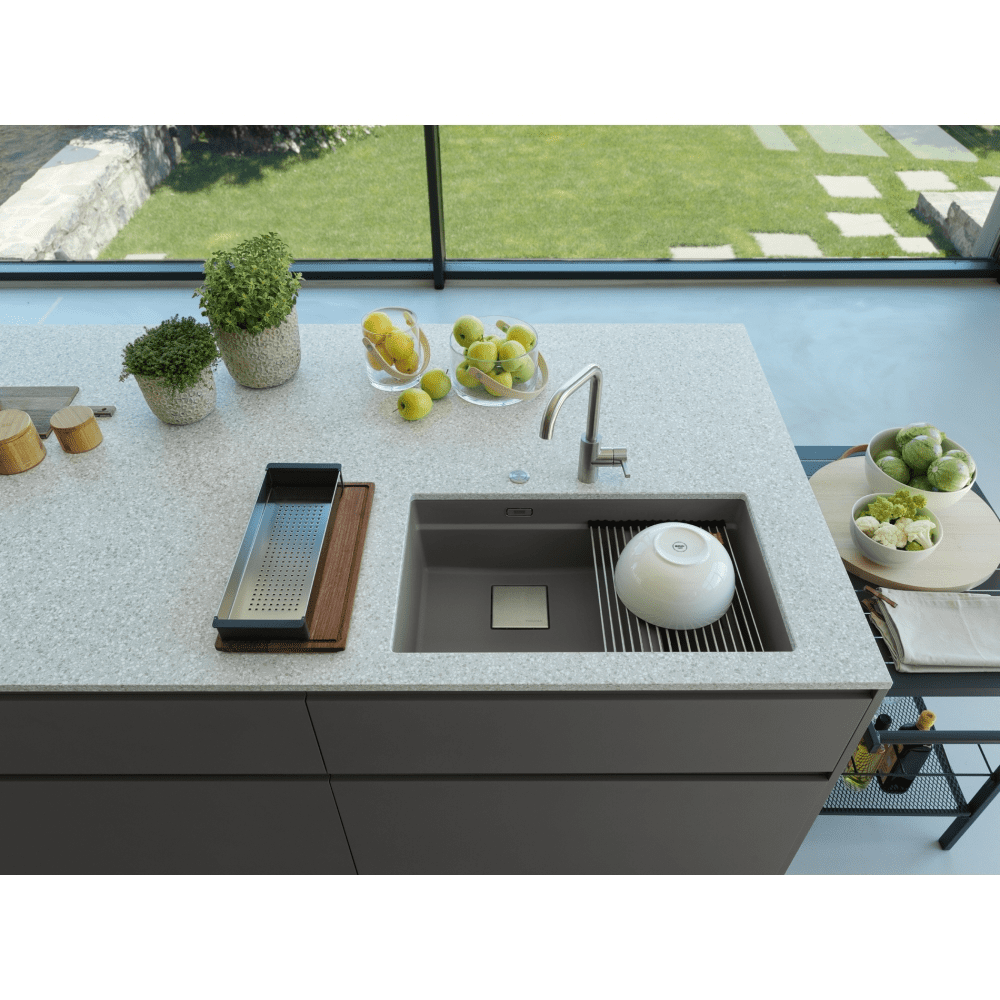 Franke Kubus Fragranite 1.5 Bowl Undermount Sink 125.0633.287 - Stone Grey Franke Kubus Fragranite 1.5 Bowl Undermount Sink 125.0633.287 - Stone Grey