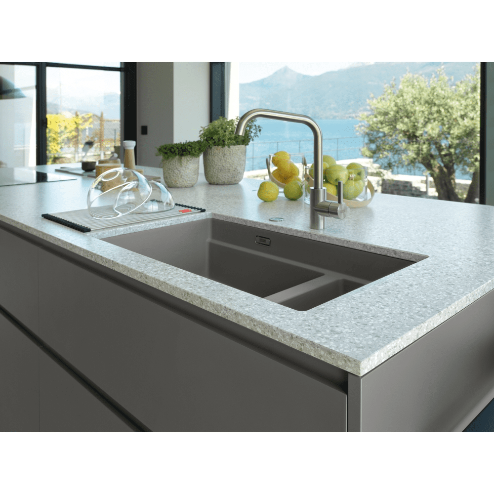 Franke Kubus Fragranite 1.5 Bowl Undermount Sink 125.0633.287 - Stone Grey Franke Kubus Fragranite 1.5 Bowl Undermount Sink 125.0633.287 - Stone Grey