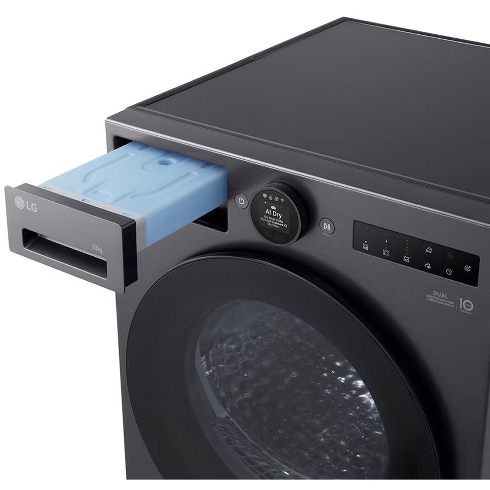 LG Series 7 AI Dry 10kg Heat Pump Tumble Dryer RHX7010TBB - Matte Black LG Series 7 AI Dry 10kg Heat Pump Tumble Dryer RHX7010TBB - Matte Black
