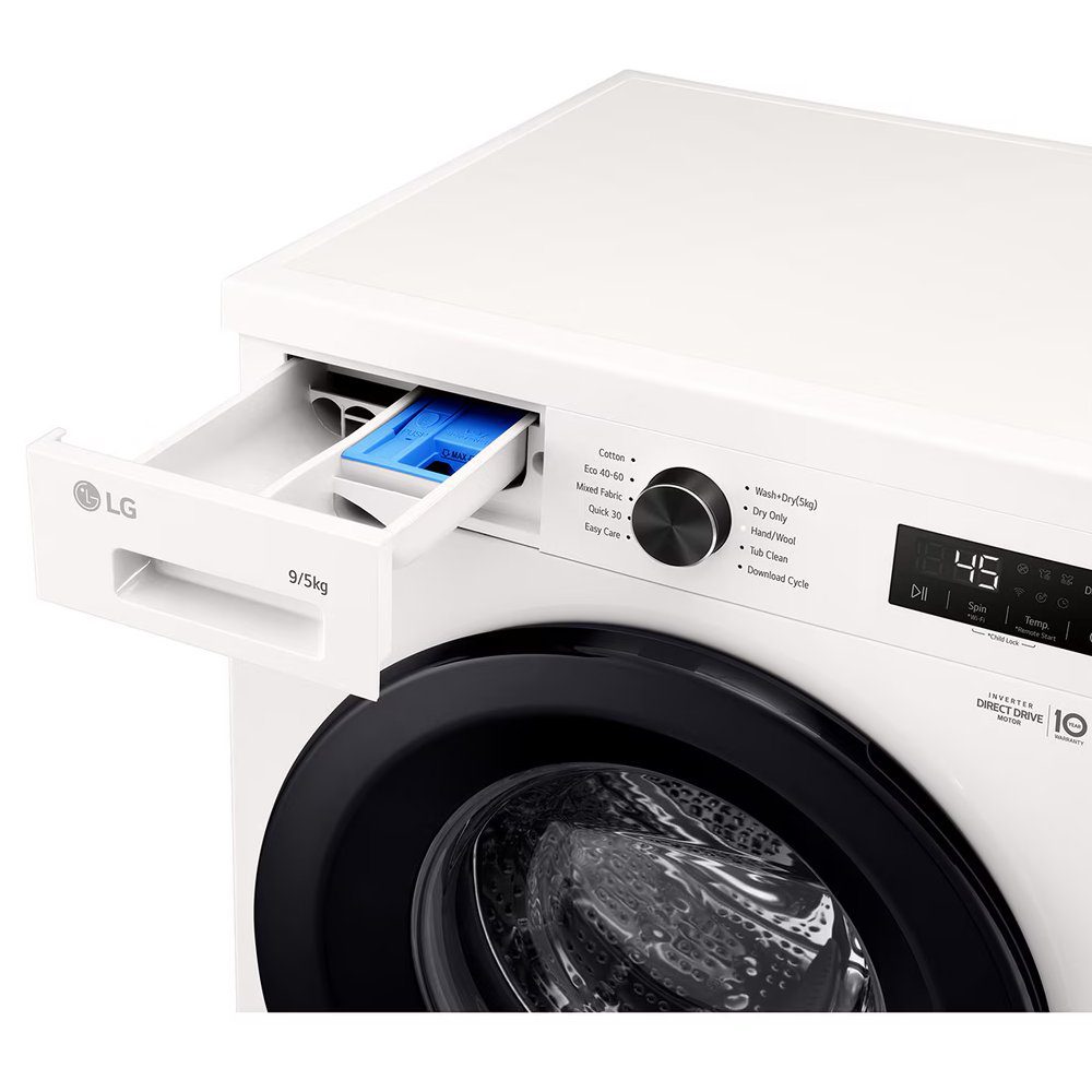 LG Series 2 Direct Drive 9kg Washer Dryer W4X1095NWK - White LG Series 2 Direct Drive 9kg Washer Dryer W4X1095NWK - White