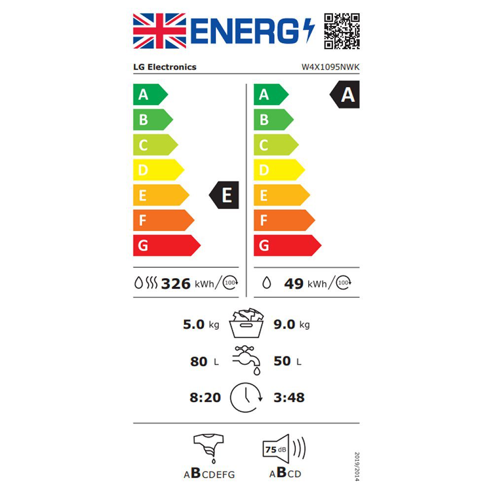 LG Series 2 Direct Drive 9kg Washer Dryer W4X1095NWK - White LG Series 2 Direct Drive 9kg Washer Dryer W4X1095NWK - White