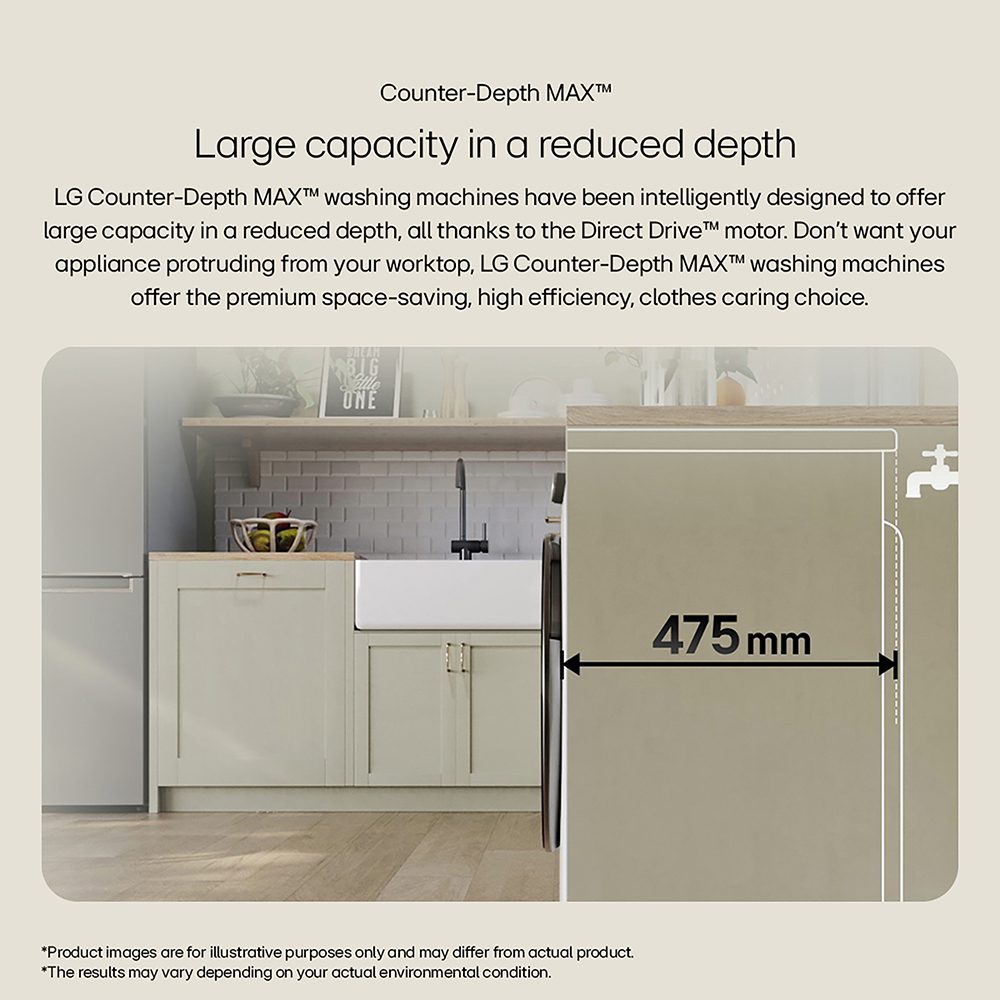 LG Series 3 Counter-Depth MAX 8kg Washer Dryer FWY385WWLN1 - White LG Series 3 Counter-Depth MAX 8kg Washer Dryer FWY385WWLN1 - White