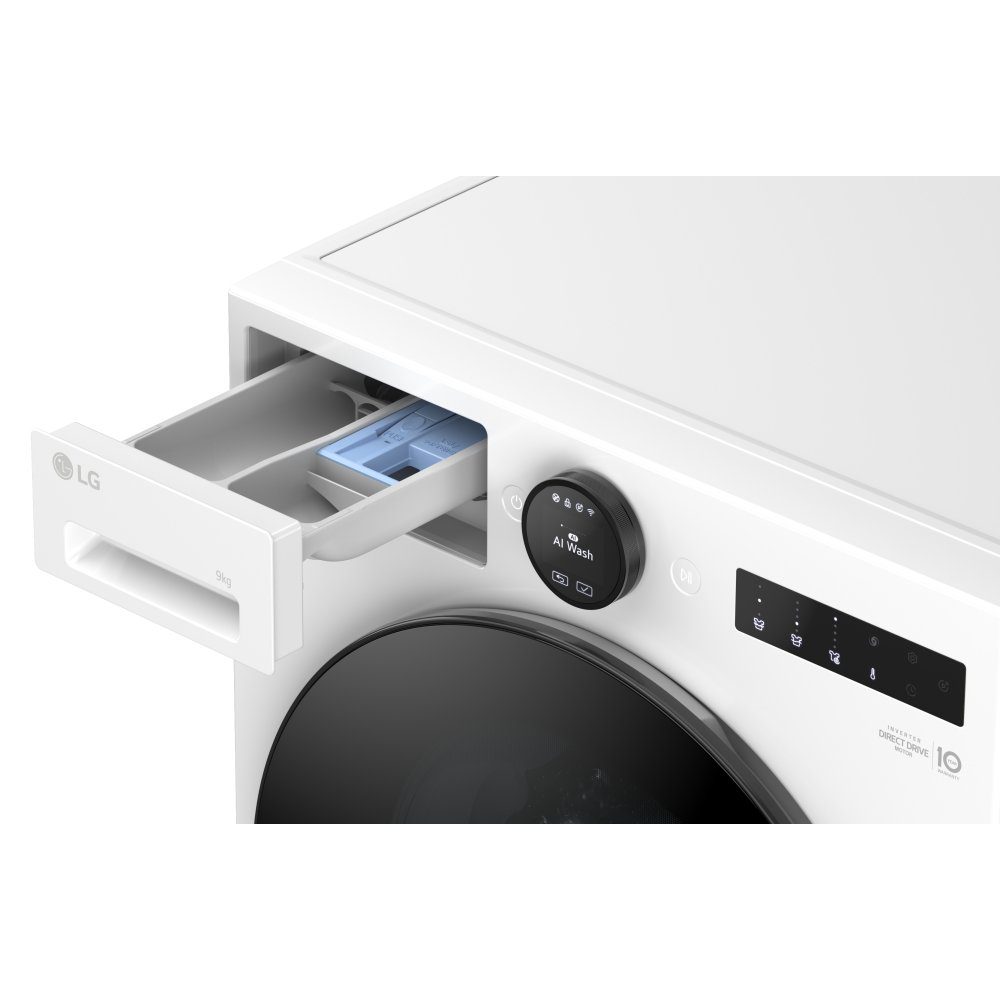 LG Series 7 AI Direct Drive 9kg 1400 Spin Washing Machine F4X7009TWB - White LG Series 7 AI Direct Drive 9kg 1400 Spin Washing Machine F4X7009TWB - White