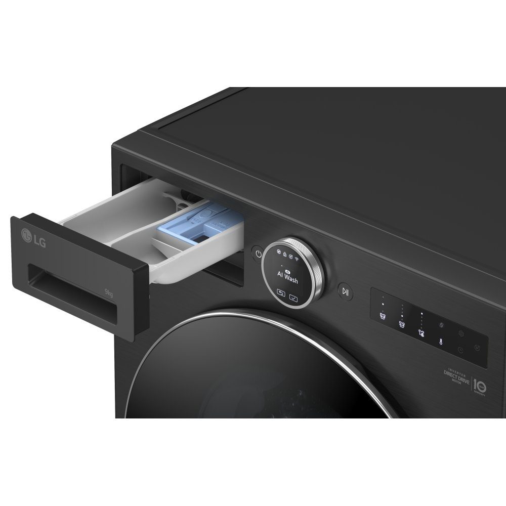 LG Series 9 AI Direct Drive 9kg 1400 Spin Washing Machine F4X9009TBC - Matte Black LG Series 9 AI Direct Drive 9kg 1400 Spin Washing Machine F4X9009TBC - Matte Black