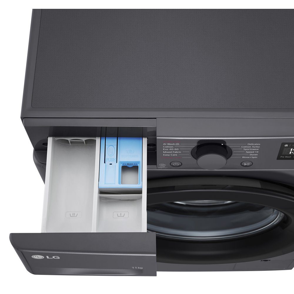 LG Series 4 AI Direct Drive 11kg Washing Machine F4Y511GBLN1 - Slate Grey LG Series 4 AI Direct Drive 11kg Washing Machine F4Y511GBLN1 - Slate Grey