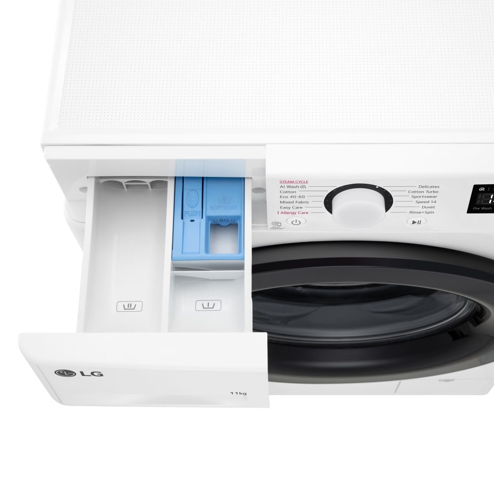 LG Series 4 AI Direct Drive 11kg Washing Machine F4Y511WBLN1 - White LG Series 4 AI Direct Drive 11kg Washing Machine F4Y511WBLN1 - White