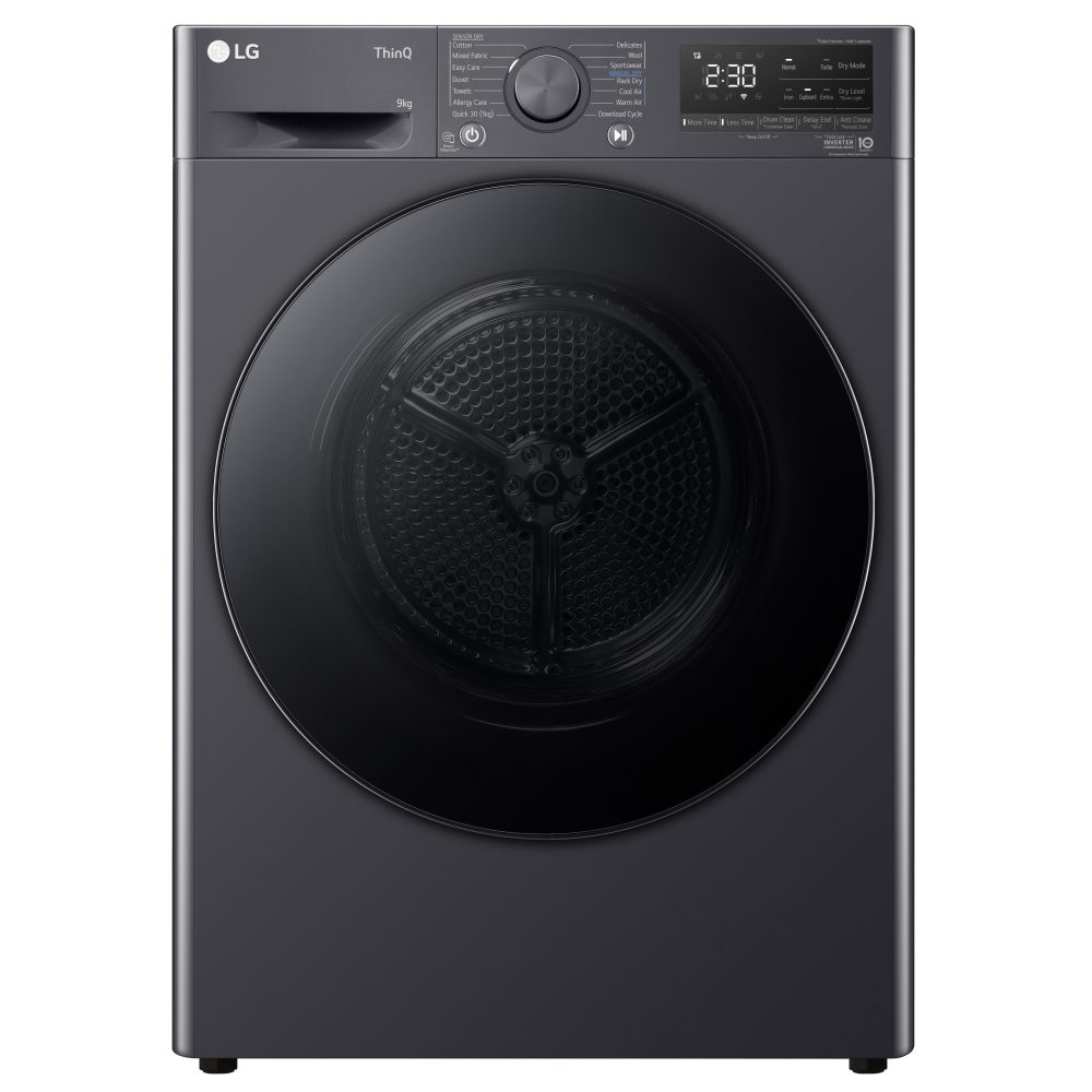 LG Series 4 ThinQ 9kg Heat Pump Tumble Dryer FDV709GN - Slate Grey