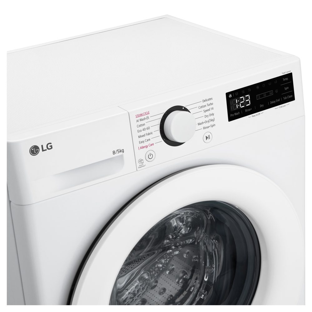 LG Series 3 Counter-Depth MAX 8kg Washer Dryer FWY385WWLN1 - White LG Series 3 Counter-Depth MAX 8kg Washer Dryer FWY385WWLN1 - White