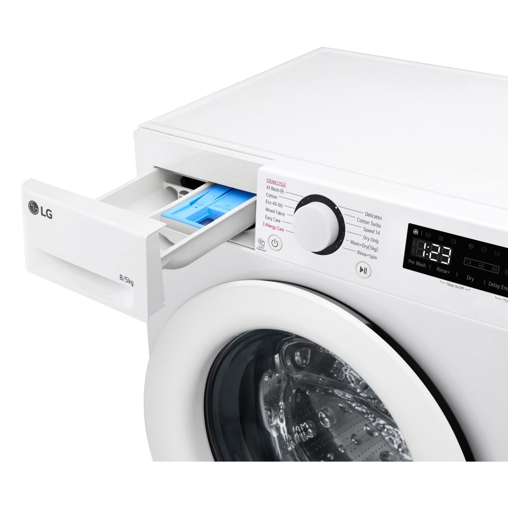 LG Series 3 Counter-Depth MAX 8kg Washer Dryer FWY385WWLN1 - White LG Series 3 Counter-Depth MAX 8kg Washer Dryer FWY385WWLN1 - White