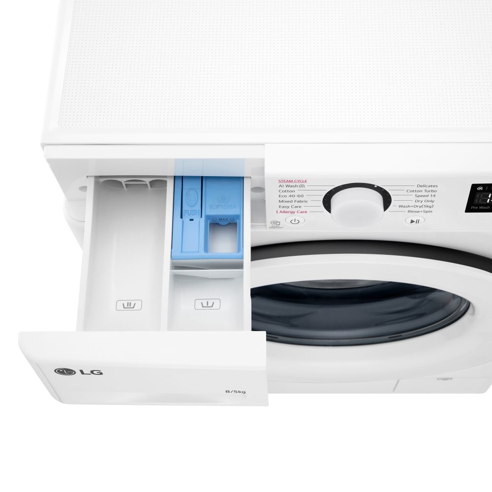 LG Series 3 Counter-Depth MAX 8kg Washer Dryer FWY385WWLN1 - White LG Series 3 Counter-Depth MAX 8kg Washer Dryer FWY385WWLN1 - White