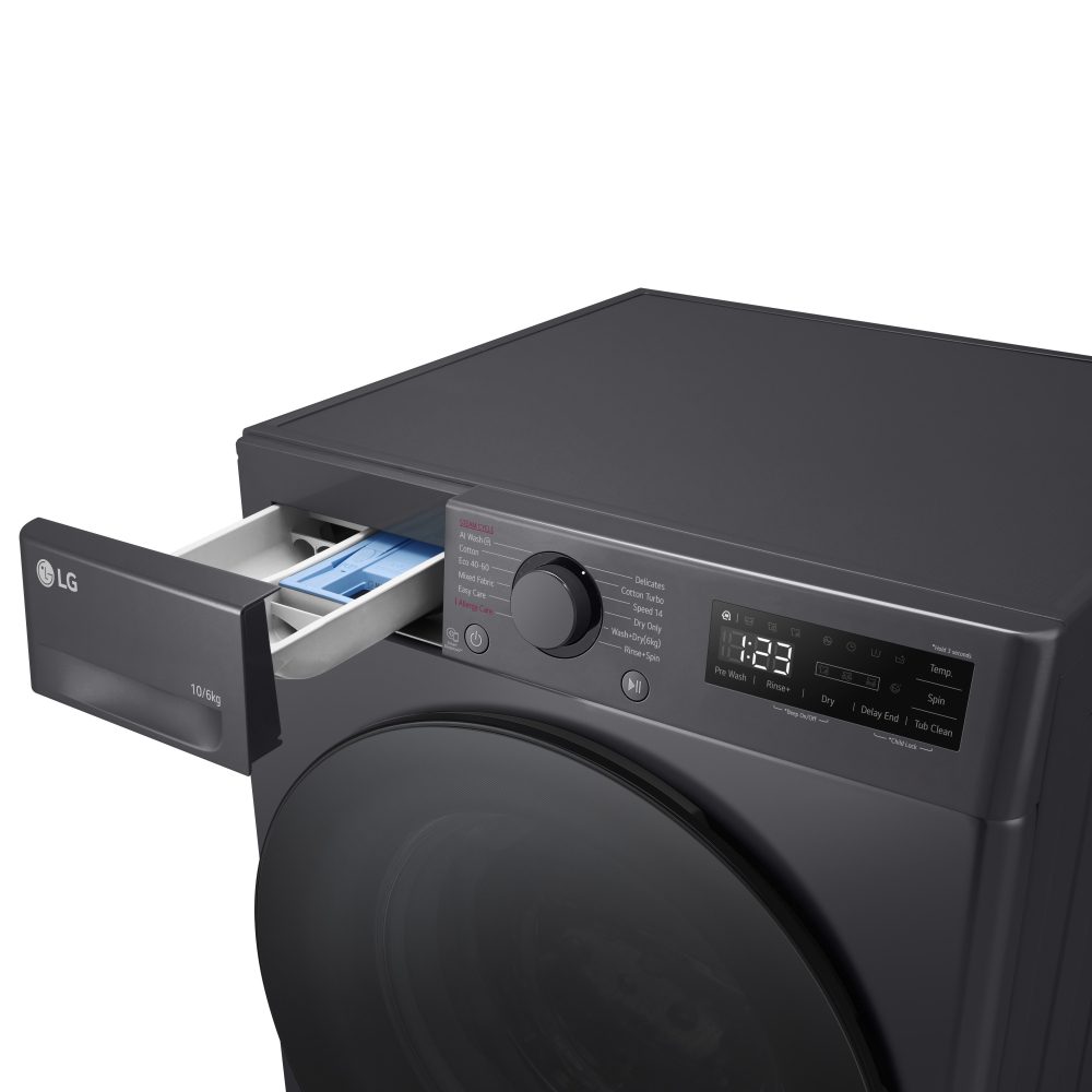LG Series 4 AI Direct Drive 10kg Washer Dryer FWY606GBLN1 - Slate Grey LG Series 4 AI Direct Drive 10kg Washer Dryer FWY606GBLN1 - Slate Grey