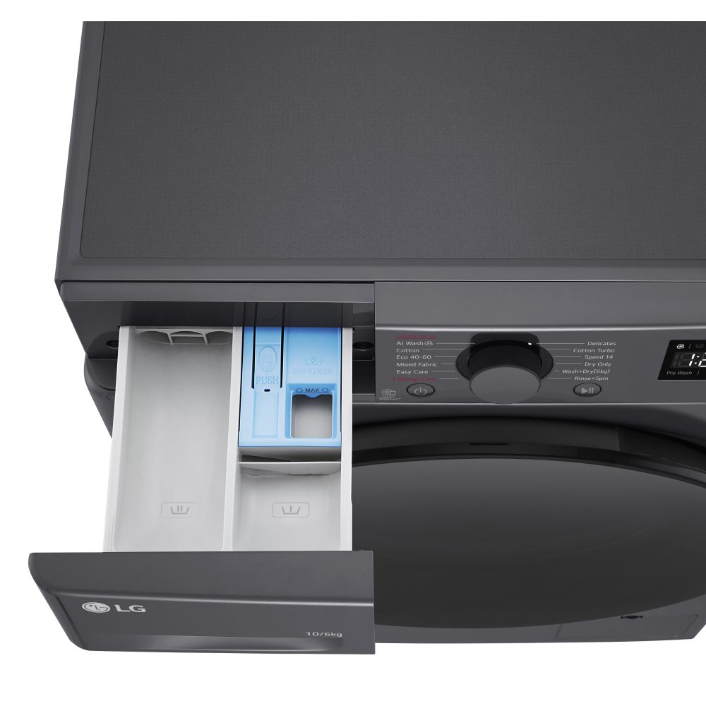 LG Series 4 AI Direct Drive 10kg Washer Dryer FWY606GBLN1 - Slate Grey LG Series 4 AI Direct Drive 10kg Washer Dryer FWY606GBLN1 - Slate Grey
