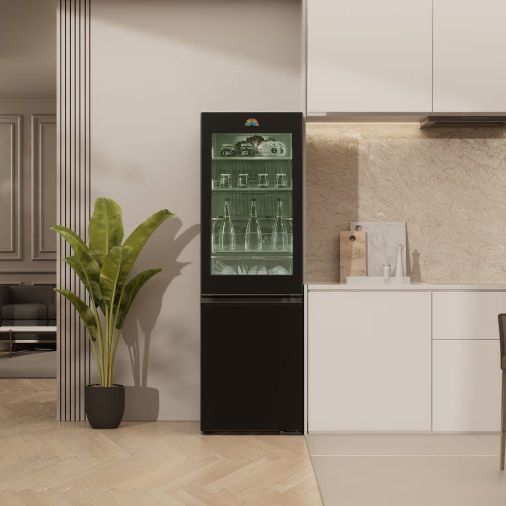 LG 60cm Instaview Frost Free Fridge Freezer GBG7190CEV - Black Steel LG 60cm Instaview Frost Free Fridge Freezer GBG7190CEV - Black Steel