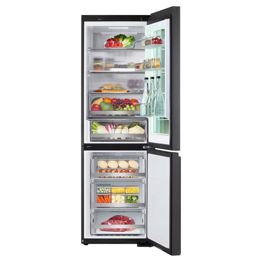LG 60cm Instaview Frost Free Fridge Freezer GBG7190CEV - Black Steel LG 60cm Instaview Frost Free Fridge Freezer GBG7190CEV - Black Steel