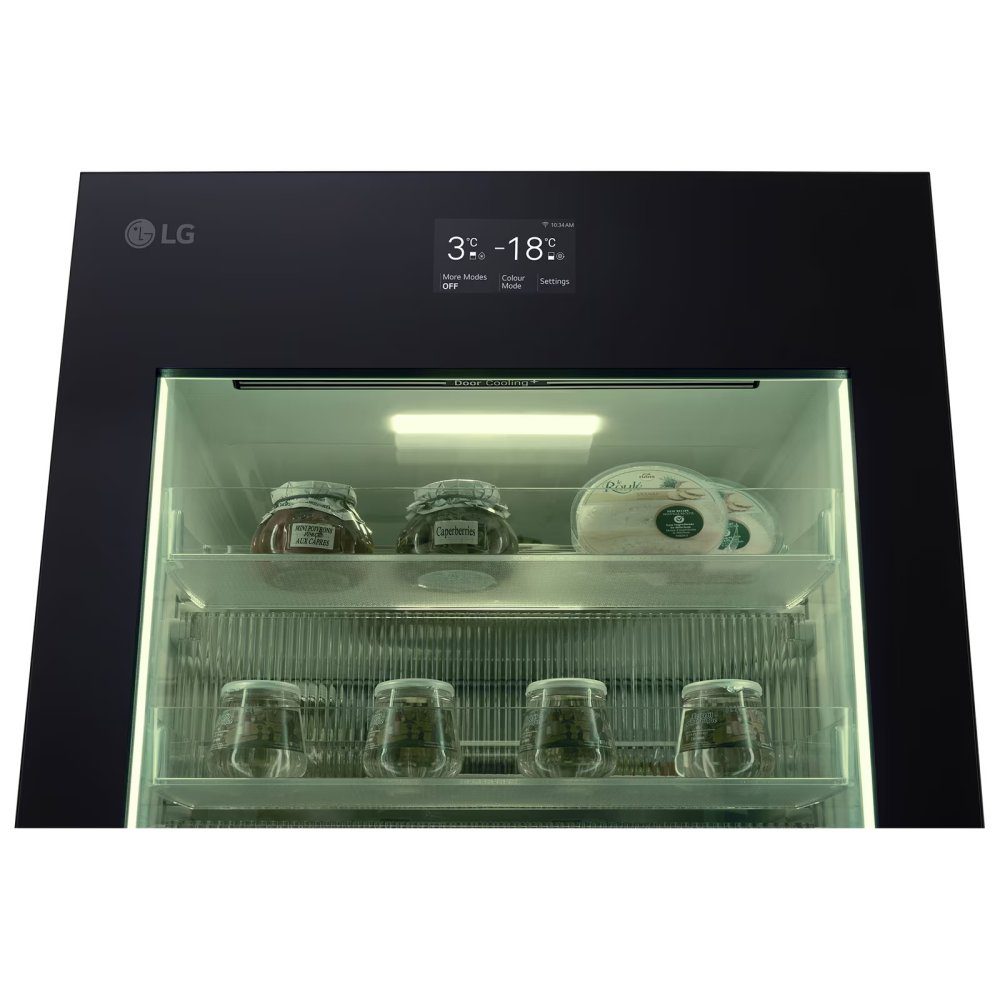LG 60cm Instaview Frost Free Fridge Freezer GBG7190CEV - Black Steel LG 60cm Instaview Frost Free Fridge Freezer GBG7190CEV - Black Steel