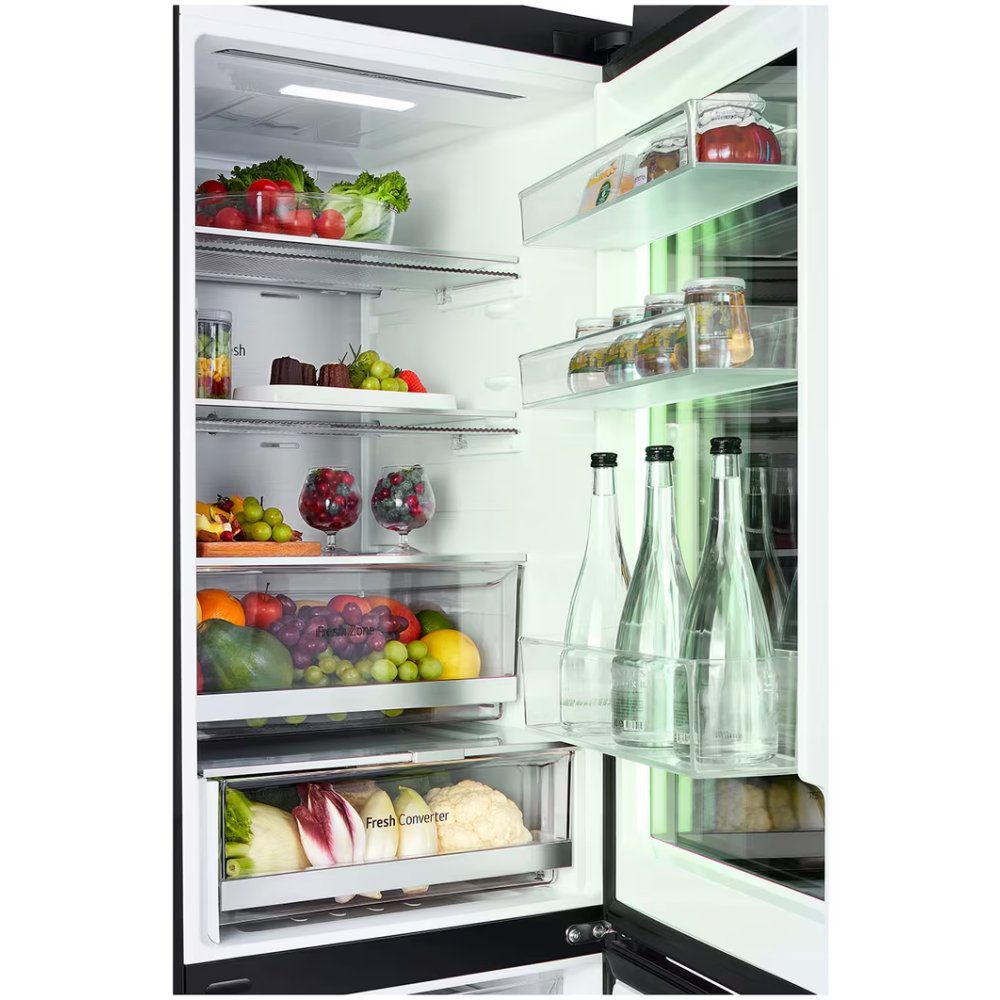 LG 60cm Instaview Frost Free Fridge Freezer GBG7190CEV - Black Steel LG 60cm Instaview Frost Free Fridge Freezer GBG7190CEV - Black Steel