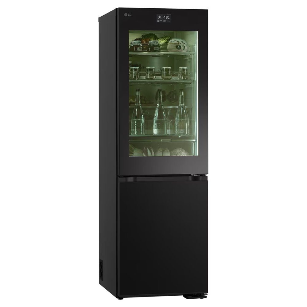 LG 60cm Instaview Frost Free Fridge Freezer GBG7190CEV - Black Steel LG 60cm Instaview Frost Free Fridge Freezer GBG7190CEV - Black Steel