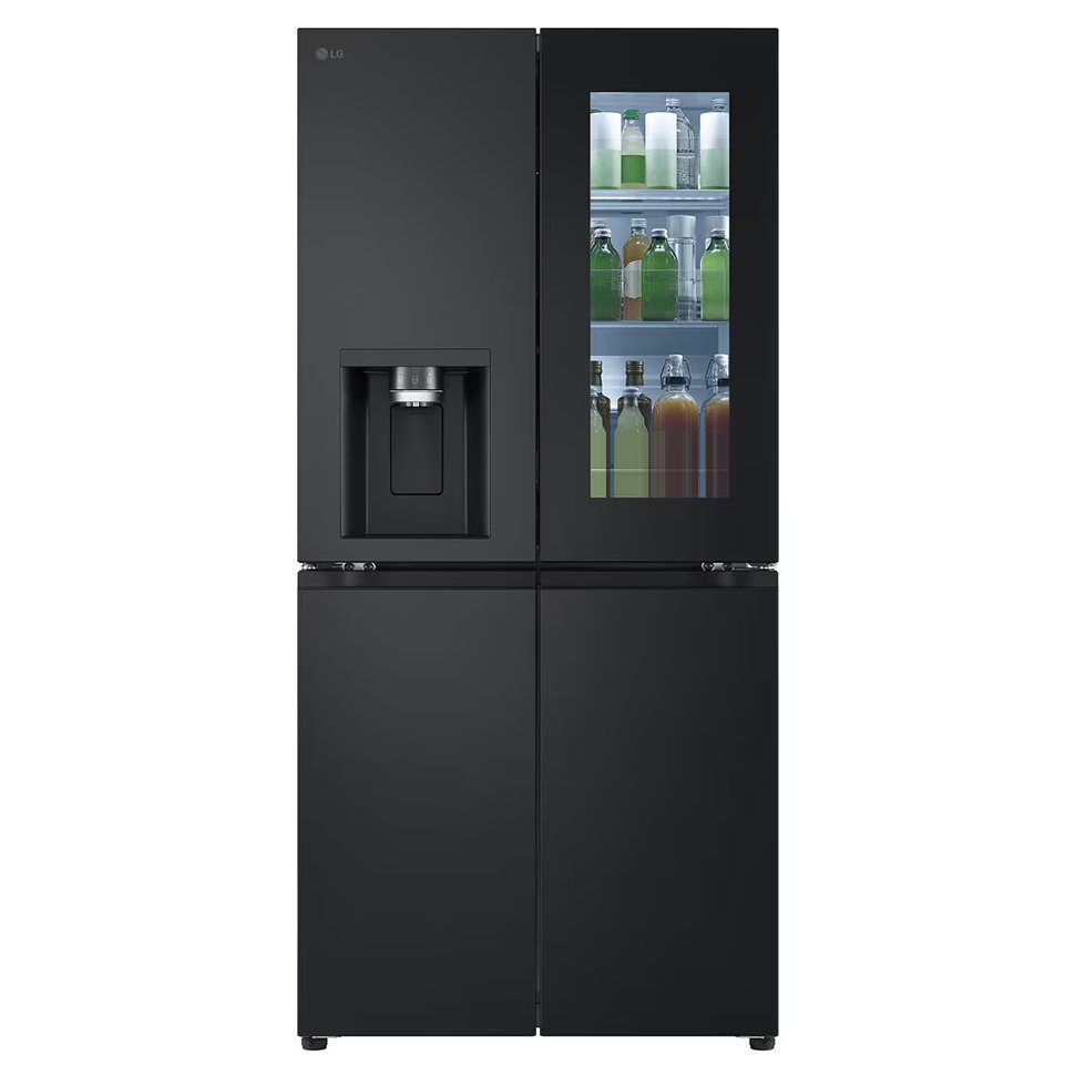 LG  Slim Instaview French Style Fridge Freezer With Ice & Water GMG860EPBE - Black Steel