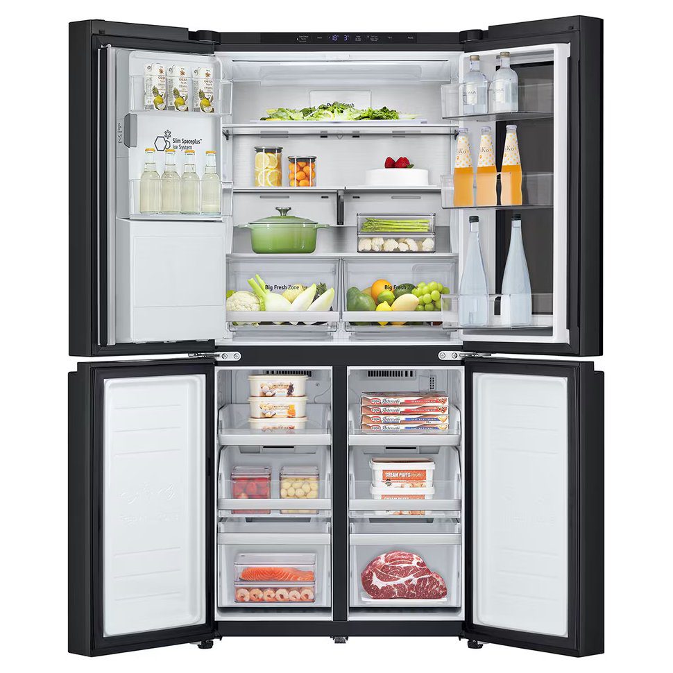 LG Slim Instaview French Style Fridge Freezer With Ice & Water GMG860EPBE - Black Steel LG Slim Instaview French Style Fridge Freezer With Ice & Water GMG860EPBE - Black Steel