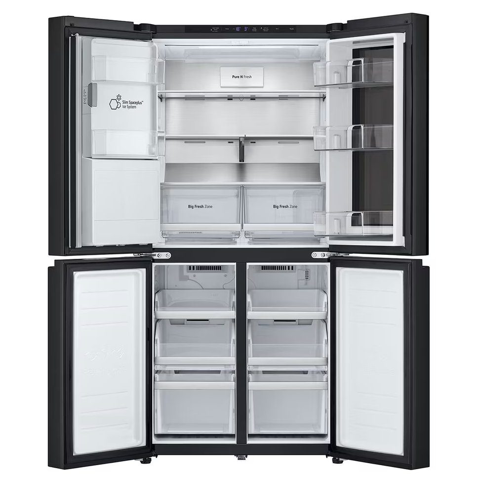 LG Slim Instaview French Style Fridge Freezer With Ice & Water GMG860EPBE - Black Steel LG Slim Instaview French Style Fridge Freezer With Ice & Water GMG860EPBE - Black Steel
