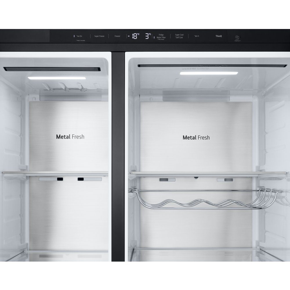 LG Door In Door Instaview American Fridge Freezer With Ice & Water GSXE90EVAD - Black Steel LG Door In Door Instaview American Fridge Freezer With Ice & Water GSXE90EVAD - Black Steel
