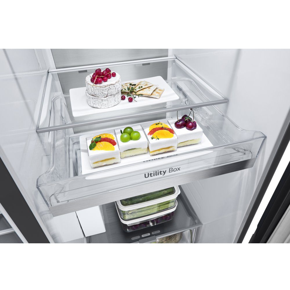LG Door In Door Instaview American Fridge Freezer With Ice & Water GSXE90EVAD - Black Steel LG Door In Door Instaview American Fridge Freezer With Ice & Water GSXE90EVAD - Black Steel
