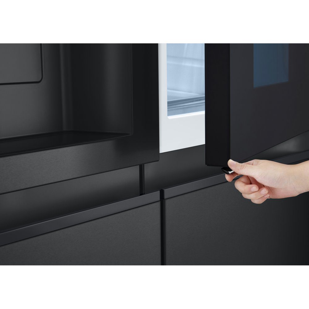 LG Door In Door Instaview American Fridge Freezer With Ice & Water GSXE90EVAD - Black Steel LG Door In Door Instaview American Fridge Freezer With Ice & Water GSXE90EVAD - Black Steel