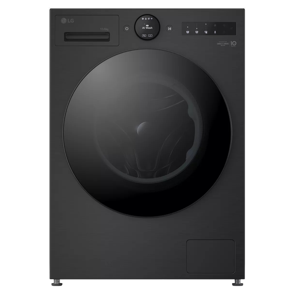 LG W4X7016TBB Washer Dryer in Matte Black 1400 Spin 11kg 6kg D Rated A