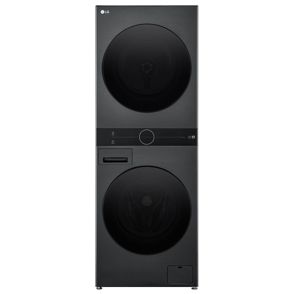 LG  12kg/10kg WashTower Heatpump TurboWash Washer Dryer WT1210BBTN1 - Black Steel