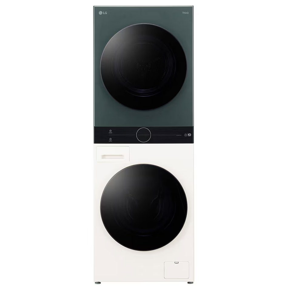 LG  12kg/10kg WashTower TurboWash Washer Dryer WT1210NBTN1 - Green & Beige