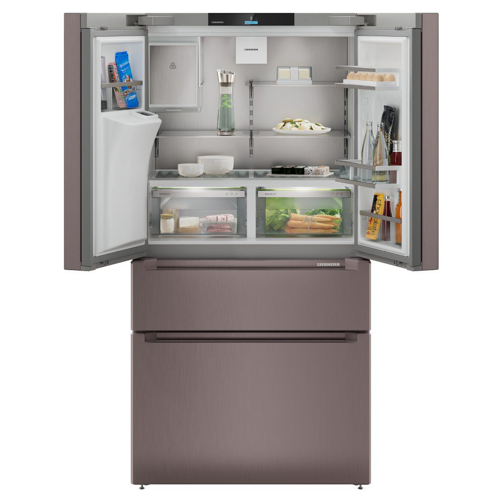 Liebherr Plus French Style BioFresh Fridge Freezer Ice & Water MBTSDI9528 - TERRA STEEL Liebherr Plus French Style BioFresh Fridge Freezer Ice & Water MBTSDI9528 - TERRA STEEL