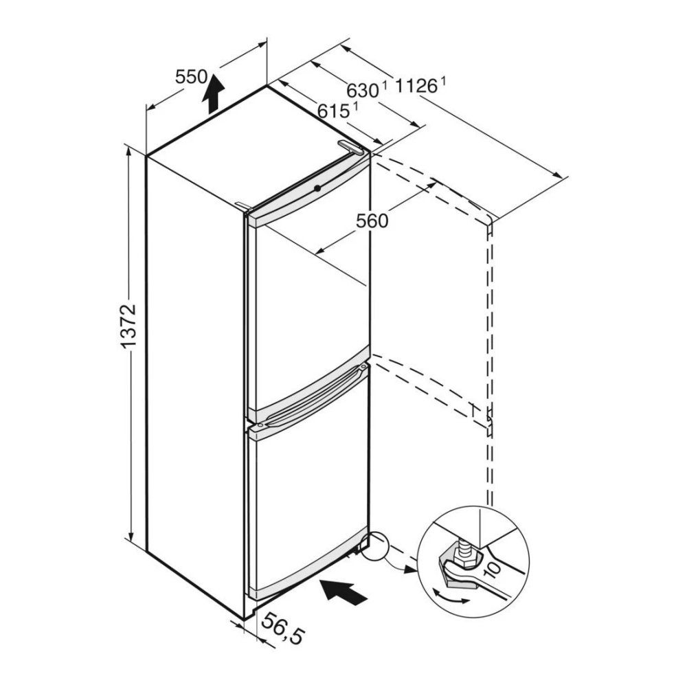 Liebherr 55cm Comfort Fridge Freezer CUELE2331 - Silver Liebherr 55cm Comfort Fridge Freezer CUELE2331 - Silver