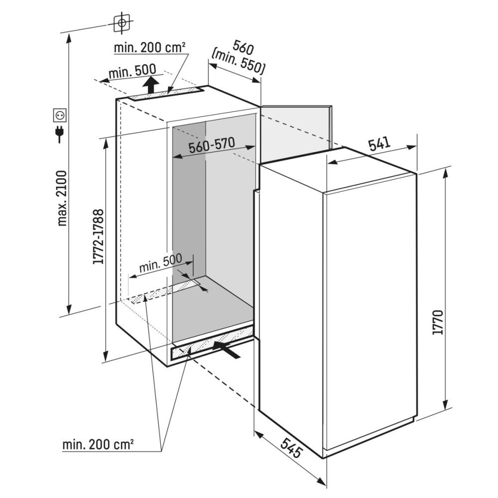 Liebherr 178cm Plus Integrated In Column Biofresh Larder Fridge IRBSD5120 Liebherr 178cm Plus Integrated In Column Biofresh Larder Fridge IRBSD5120