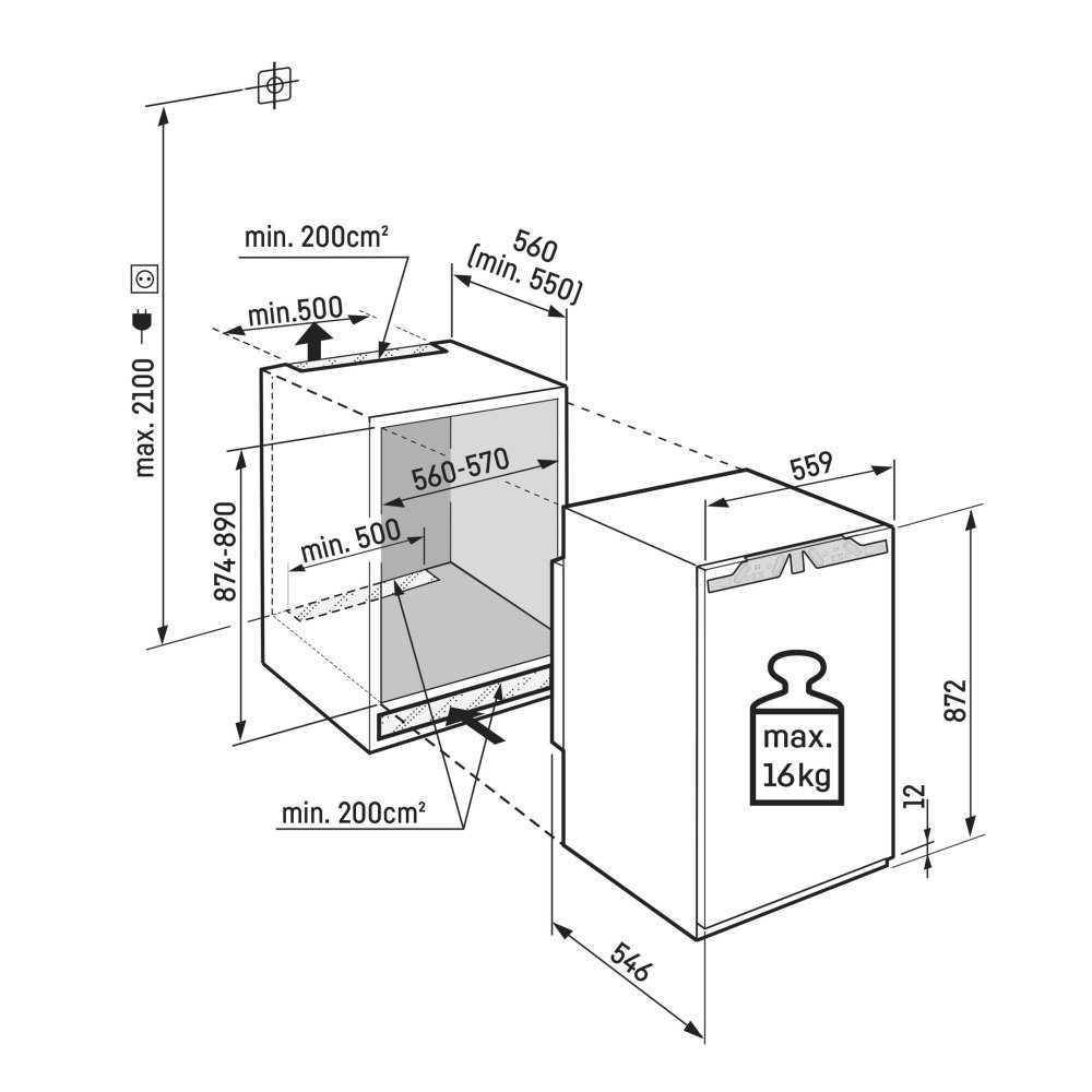 Liebherr 88cm Plus Integrated In Column Fridge With Ice Box IRC3921 Liebherr 88cm Plus Integrated In Column Fridge With Ice Box IRC3921