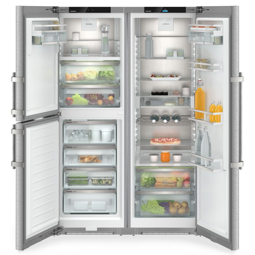 Liebherr 121cm Prime Biofresh 3 Door Side By Side Fridge Freezer With Icemaker XRCSD5255 - Stainless Steel Liebherr 121cm Prime Biofresh 3 Door Side By Side Fridge Freezer With Icemaker XRCSD5255 - Stainless Steel