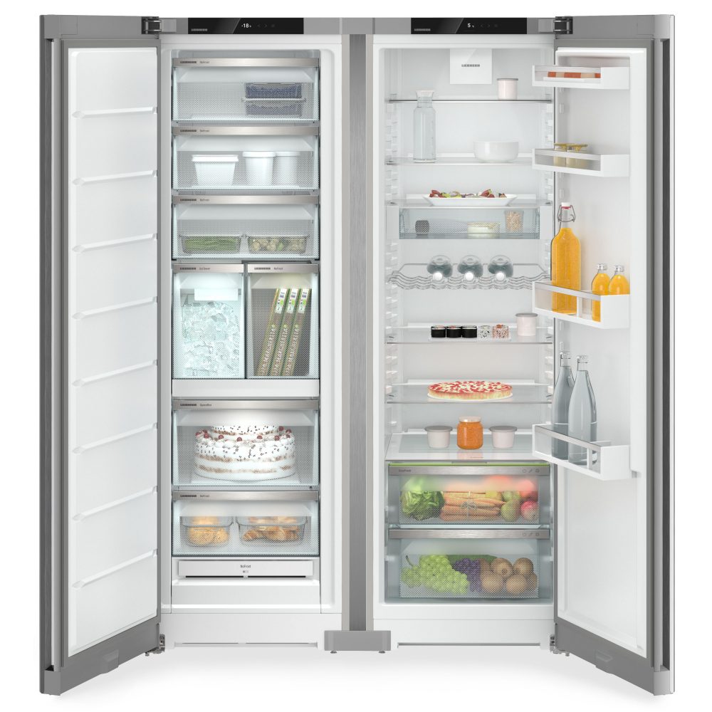 Liebherr 123cm Plus Side By Side Fridge Freezer With Ice Dispenser XRFSF5240 - Silver Liebherr 123cm Plus Side By Side Fridge Freezer With Ice Dispenser XRFSF5240 - Silver