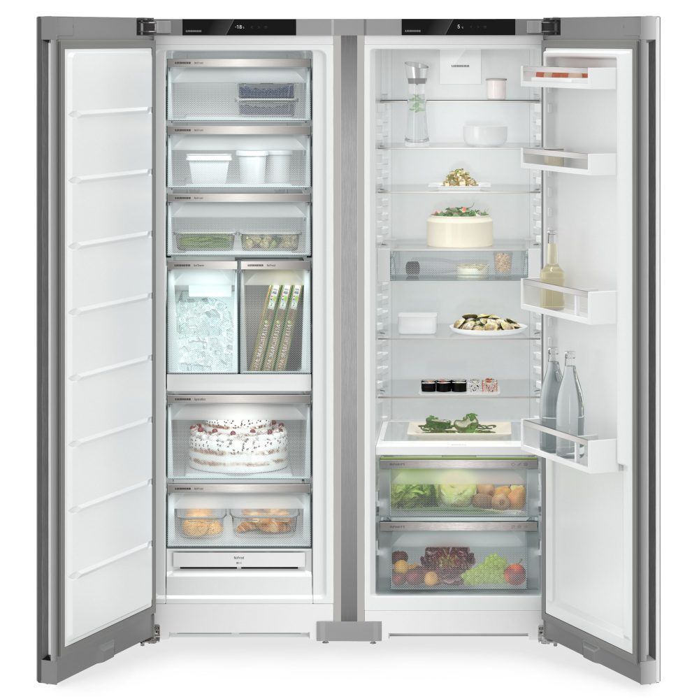 Liebherr 123cm Plus Biofresh Side By Side Fridge Freezer With Icemaker XRFSF5245 - Silver Liebherr 123cm Plus Biofresh Side By Side Fridge Freezer With Icemaker XRFSF5245 - Silver